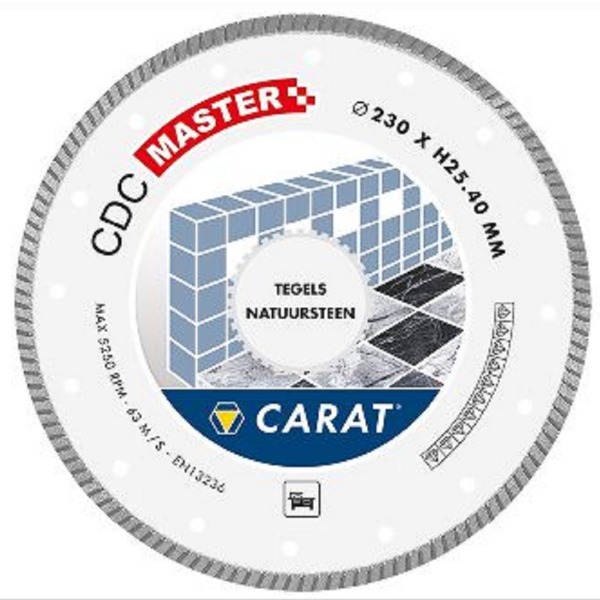 Carat Diamant Zaagblad 180mm Tegels Slijtage per mm